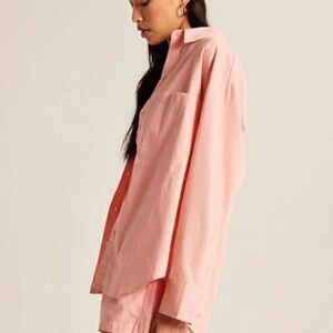 Abercrombie & Fitch Oversized Poplin Top